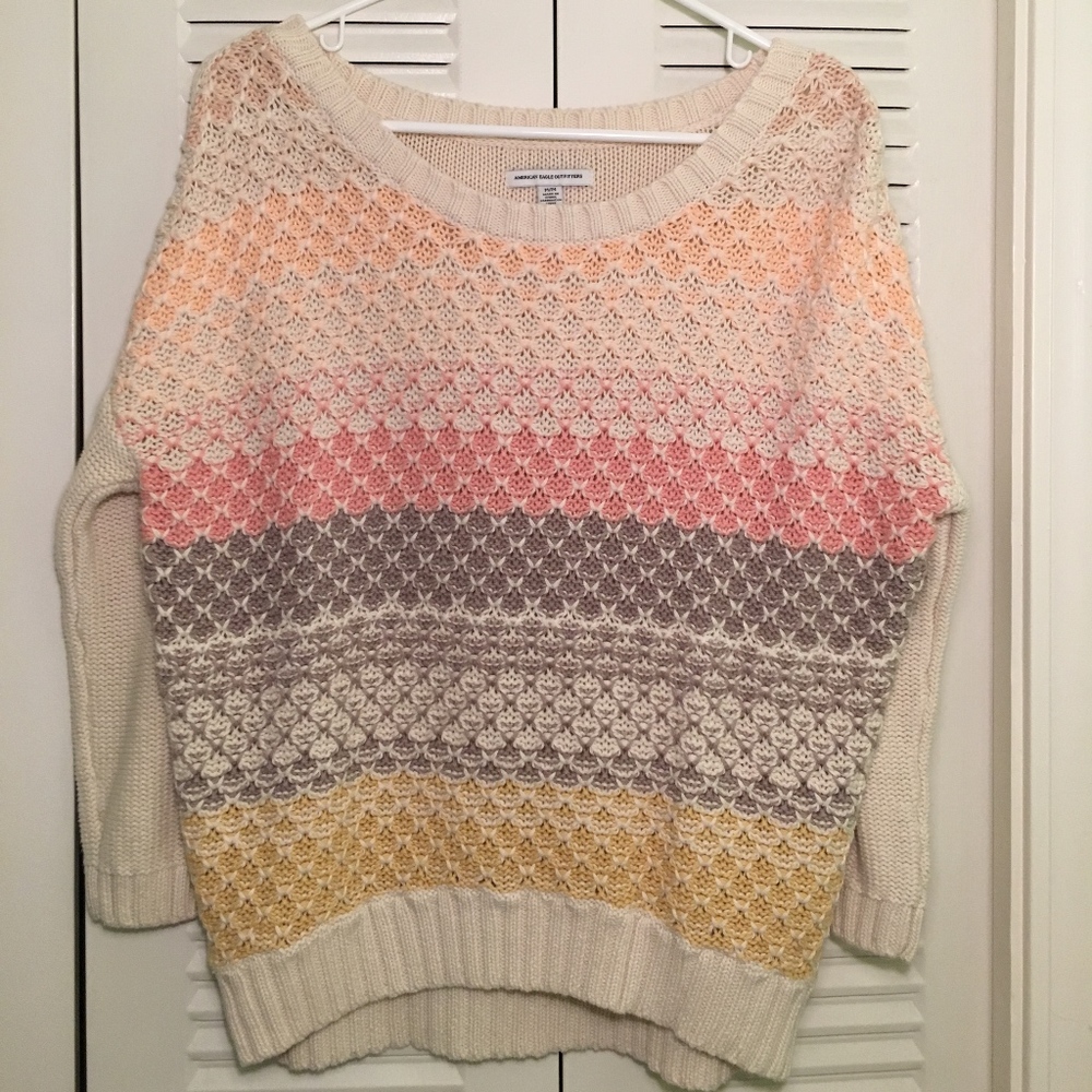 American Eagle Knit Striped Sweater
